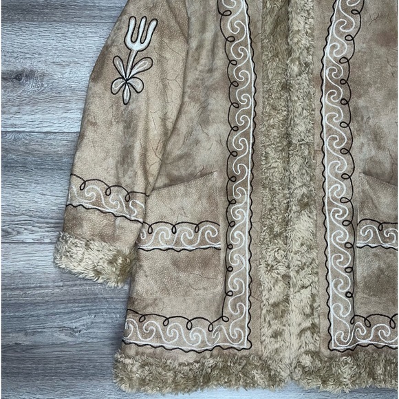 NWOT Penny Lane Shearling Hooded Leather Winter Coat Large - Picture 12 of 16